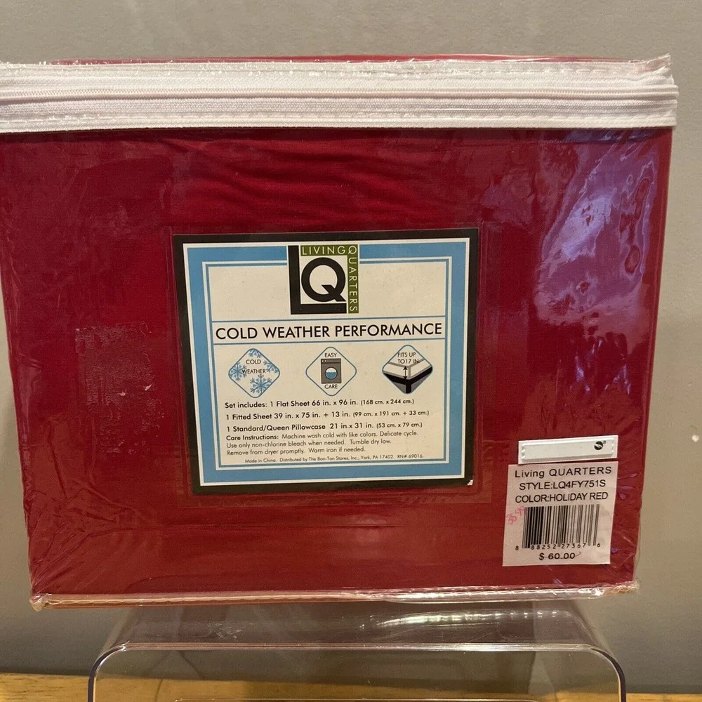 Living Quarters Cold Weather Performance  Twin Sheet‎ Set Microfiber Solid Red